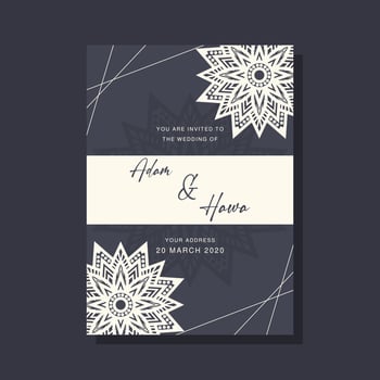 Wedding Invitation card templates with mandala ornaments vector
