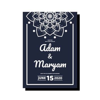 Wedding Invitation card templates with mandala ornaments vector
