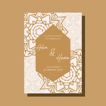Wedding Invitation card templates with mandala ornaments vector
