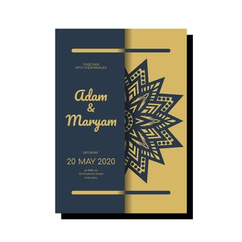 Wedding Invitation card templates with mandala ornaments vector