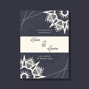 Wedding Invitation card templates with mandala ornaments vector