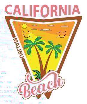 California Malibu Beach Vector T-Shirt Design
