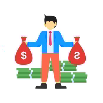 Businessman character. Vector illustration. Flat design style