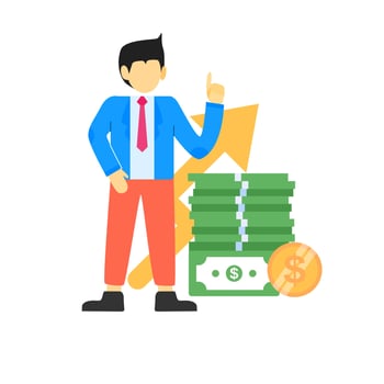 Businessman character. Vector illustration. Flat design style