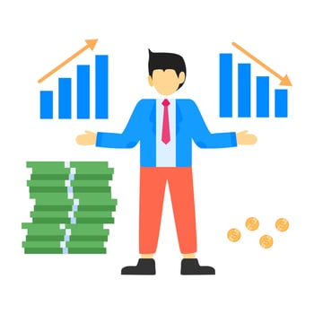 Businessman character. Vector illustration. Flat design style