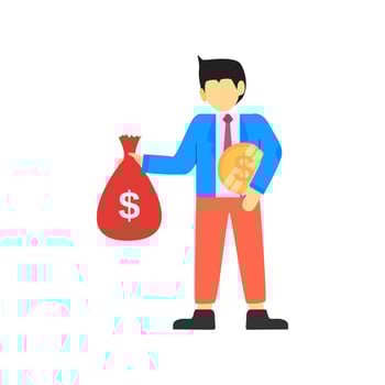 Businessman character. Vector illustration. Flat design style