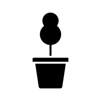 plant in a pot icon vector