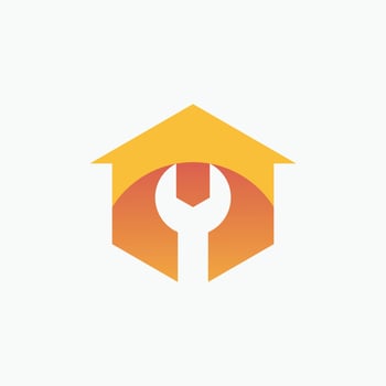 home and wrench dual meaning logo vector