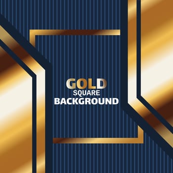 gold abstract square background banner with circle gold color creative digital light modern vector