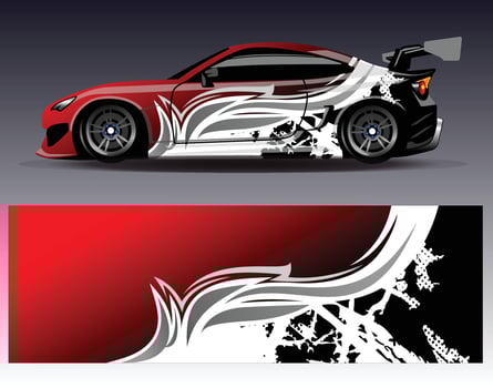 Graphic abstract stripe racing background kit designs for wrap vehicle race car rally adventure vector