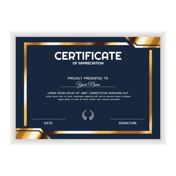 Creative Golden Certificate of Appreciation Award Template vector