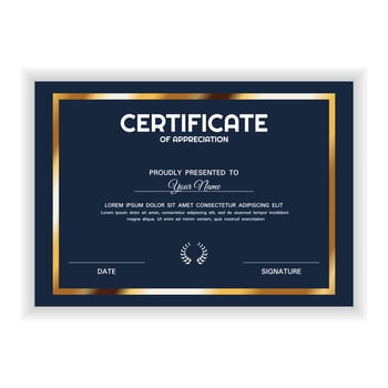 Creative Golden Certificate of Appreciation Award Template vector