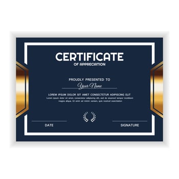 Creative Golden Certificate of Appreciation Award Template vector