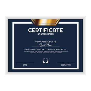 Creative Golden Certificate of Appreciation Award Template vector