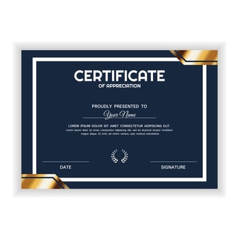 Creative Golden Certificate of Appreciation Award Template vector