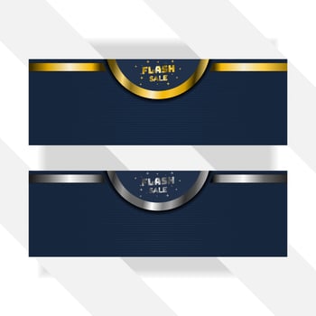 flash sale banner background with gold and silver color gradient, luxury background vector