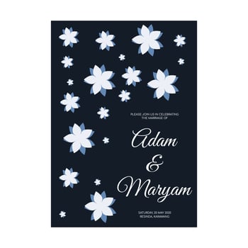 Greeting card design, wedding invitations, rsvp or template for writers competition diploma with golden frame and flower on a dark turquoise background vector