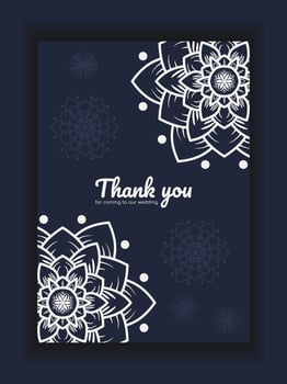 set cover content wedding invitation card with mandala, abstract frame background decoration ornament mockup greeting celebration rustic template vector illustration