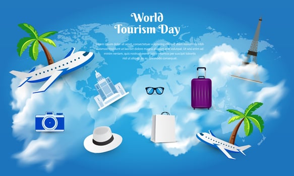 Wonderful and elegant world tourism day design background vector