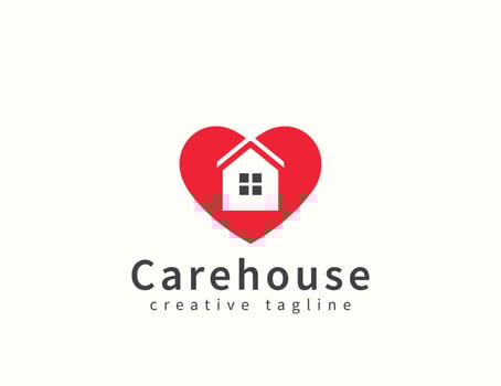 House and care logo design vector