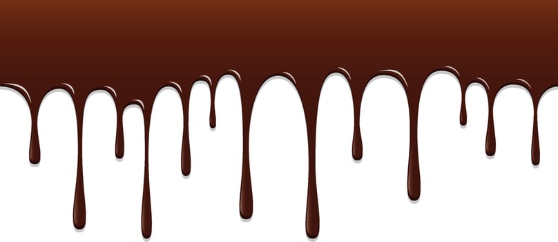 Chocolate dripping, Chocolate background vector illustration