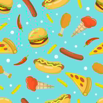 Junk Food Seamless Pattern vector