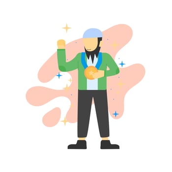 muslim Businessman character. Vector illustration. Flat design style