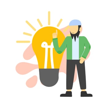 muslim Businessman character. Vector illustration. Flat design style