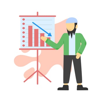 muslim Businessman character. Vector illustration. Flat design style