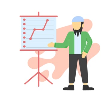 muslim Businessman character. Vector illustration. Flat design style