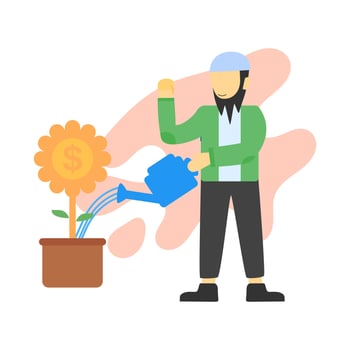 muslim Businessman character. Vector illustration. Flat design style