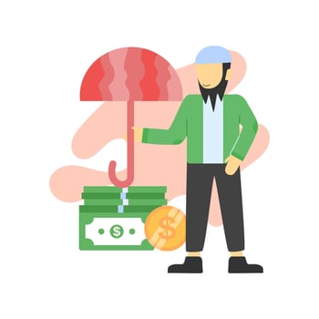 muslim Businessman character. Vector illustration. Flat design style