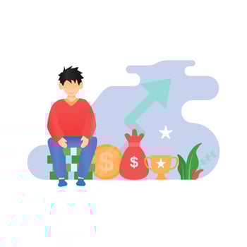 illustration character vector men have lots of money and awards