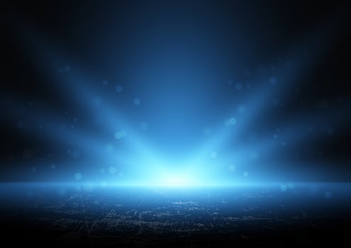 Abstract floor with blue light background vector