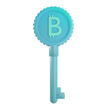 3d render bitcoin cryptography key illustration png