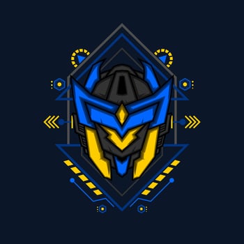 robot head mascot logo vector