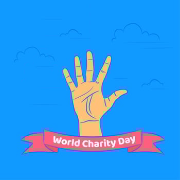 International Day of Charity, 5 September. donate conceptual illustration vector