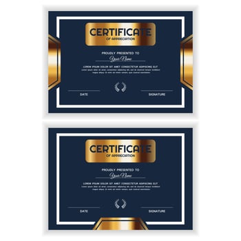 Bundle Creative Golden Certificate of Appreciation Award Template vector