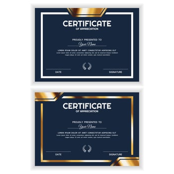 Bundle Creative Golden Certificate of Appreciation Award Template vector