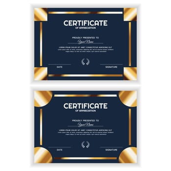 Bundle Creative Golden Certificate of Appreciation Award Template vector