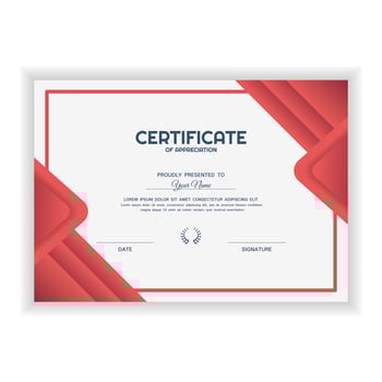 Creative Certificate of Appreciation Award Template with gradient color vector