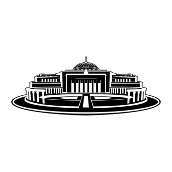 Egyptian Parliament Building silhouette vector