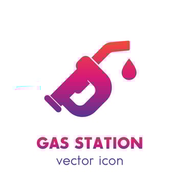 gasoline nozzle, gas station icon over white vector