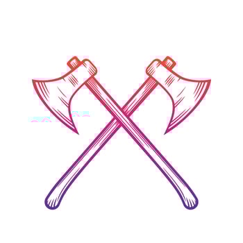 crossed axes isolated on white vector