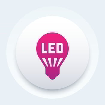led light bulb, lamp vector icon