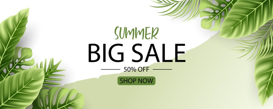 Summer banner template for advertising summer arrivals collection or seasonal sales promotion vector