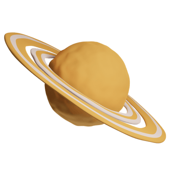 3d cartoon planet saturn. Planet with rings. 3d illustration. 3d render png