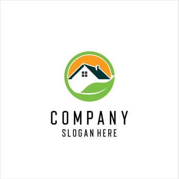 Green House Logo Template Design Vector Illustration