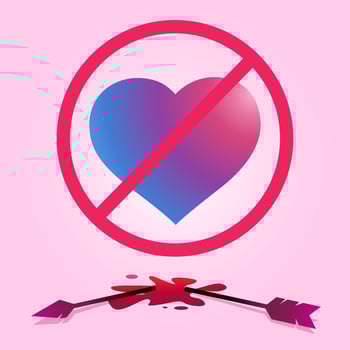 Forbidden love icon logo vector