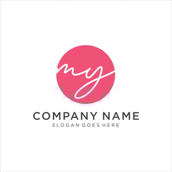 letter my initial handwriting my handwritten logo for identity. vector